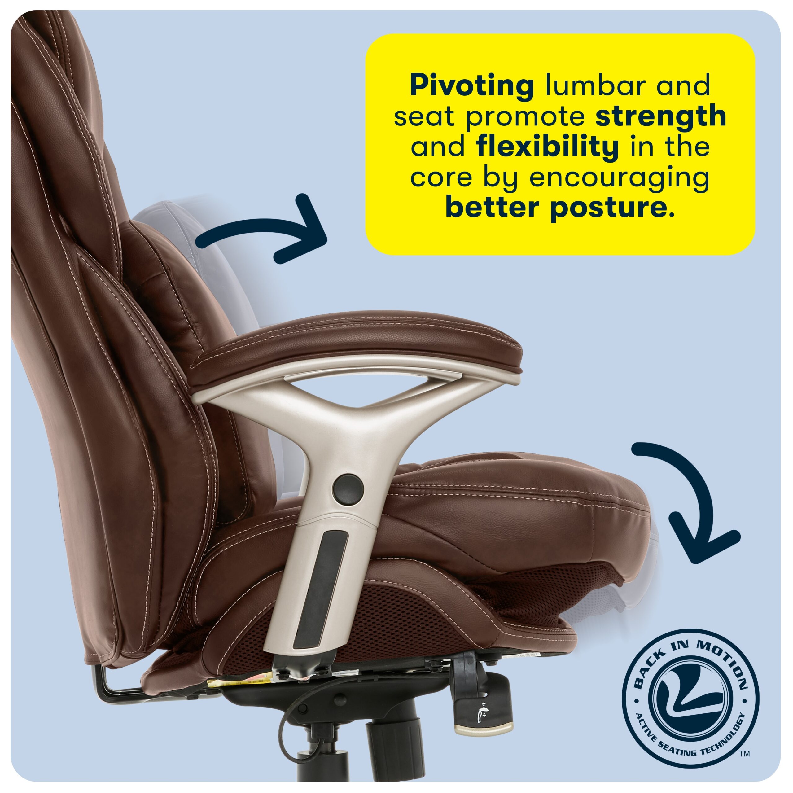 Serta Claremont Brown Bonded Leather Traditional Ergonomic Adjustable Height Swivel Faux Leather Executive Chair