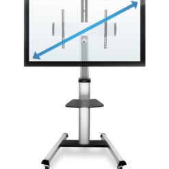 Mount-It! Traditional Silver 36-in W TV stand Integrated TV Mount ( Accommodates TVs up to 70-in )