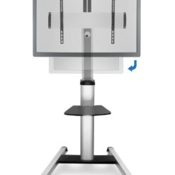 Mount-It! Traditional Silver 36-in W TV stand Integrated TV Mount ( Accommodates TVs up to 70-in )