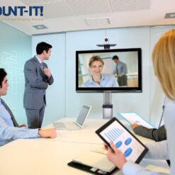 Mount-It! Traditional Silver 36-in W TV stand Integrated TV Mount ( Accommodates TVs up to 70-in )