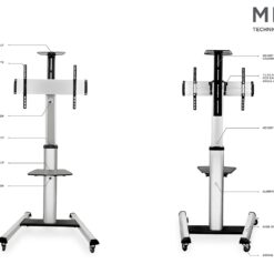 Mount-It! Traditional Silver 36-in W TV stand Integrated TV Mount ( Accommodates TVs up to 70-in )