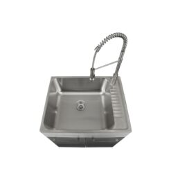 Presenza 28-in x 22 1 -Basin Gray Drop-in Laundry sink with Cabinet with Drain with Faucet