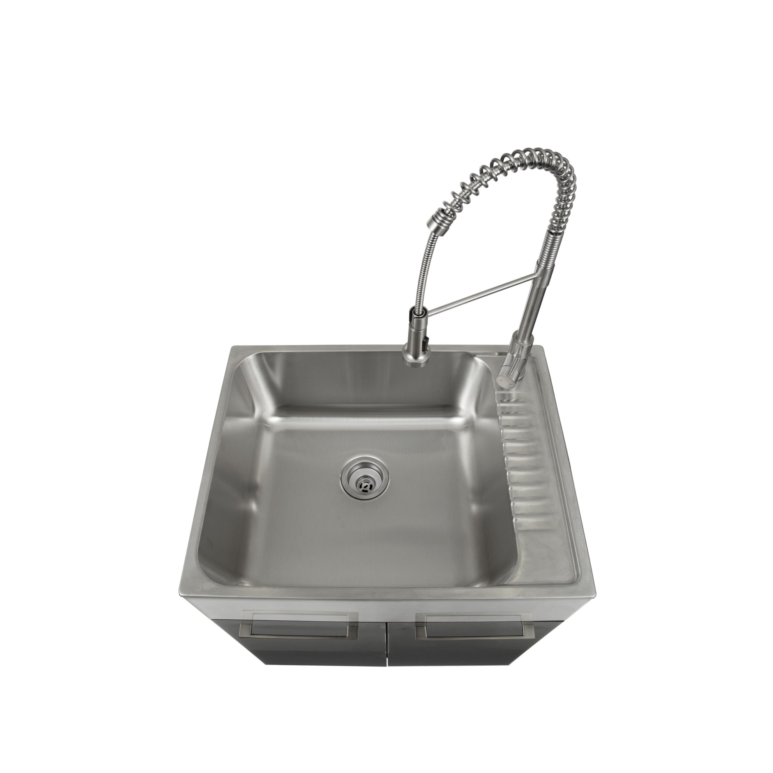 Presenza 28-in x 22 1 -Basin Gray Drop-in Laundry sink with Cabinet with Drain with Faucet