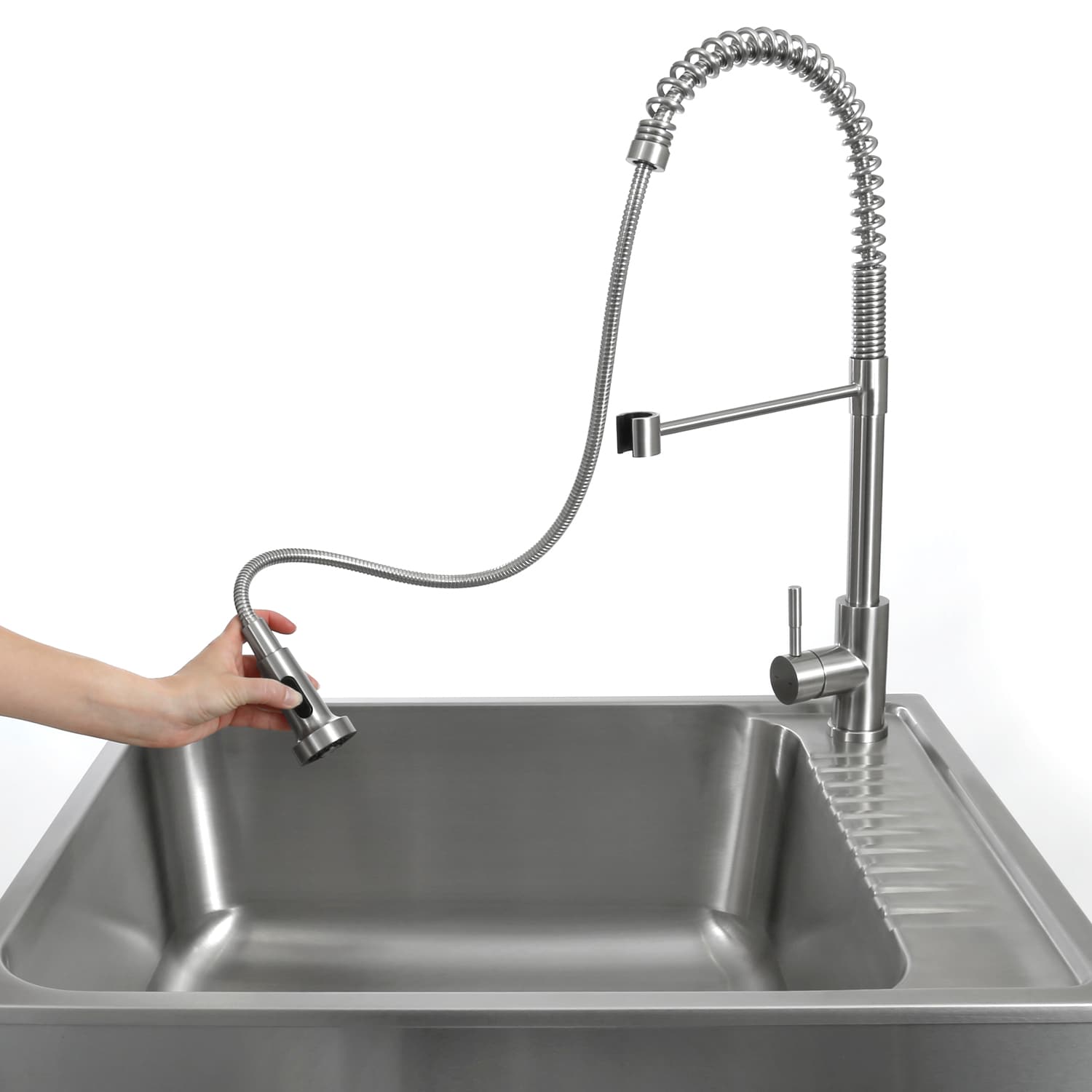 Presenza 28-in x 22 1 -Basin Gray Drop-in Laundry sink with Cabinet with Drain with Faucet