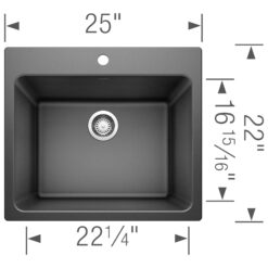BLANCO 22.0-in x 25.0-in 1 -Basin Anthracite Undermount Laundry sink