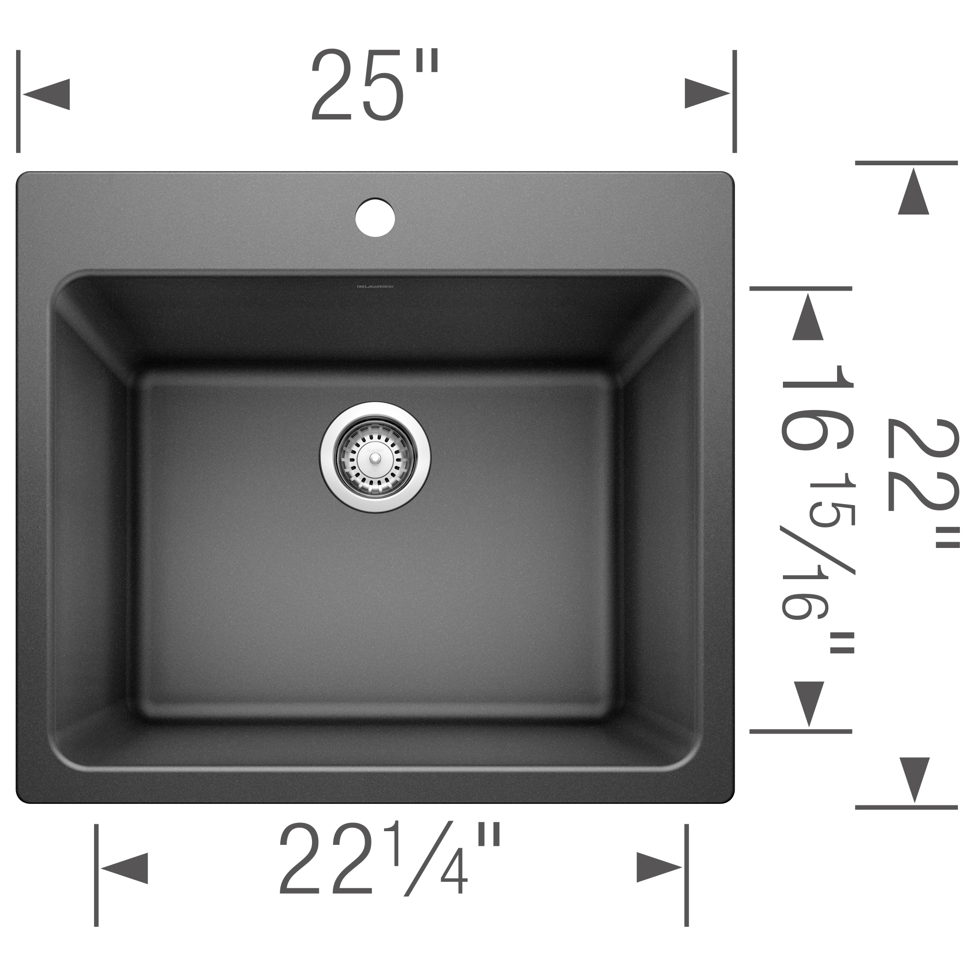 BLANCO 22.0-in x 25.0-in 1 -Basin Anthracite Undermount Laundry sink