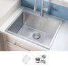 Ruvati 25-in x 22-in 1 -Basin Stainless Steel Drop-in Laundry sink with Drain