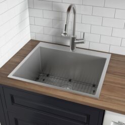 Ruvati 25-in x 22-in 1 -Basin Stainless Steel Drop-in Laundry sink with Drain