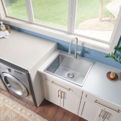 Ruvati 25-in x 22-in 1 -Basin Stainless Steel Drop-in Laundry sink with Drain