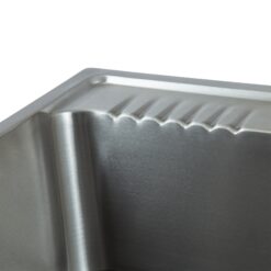 Presenza 28-in x 22-in 1 -Basin Brushed Steel Drop-in Utility tub with Faucet