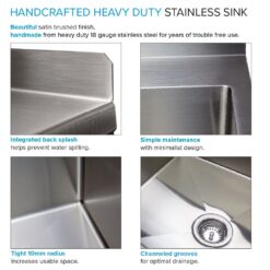 Transolid 22.1-in x 28-in 1 -Basin Brushed Satin Freestanding Laundry sink with Faucet