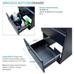 Transolid 21.8-in x 22.4-in 1 -Basin Matte Black Freestanding Laundry sink with Cabinet with Faucet