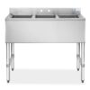 GRIDMANN 3 Compartment NSF Stainless Steel Commercial Bar Sink