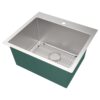 Transolid 22-in x 25-in 1 -Basin Satin Brushed Undermount Laundry sink with Drain