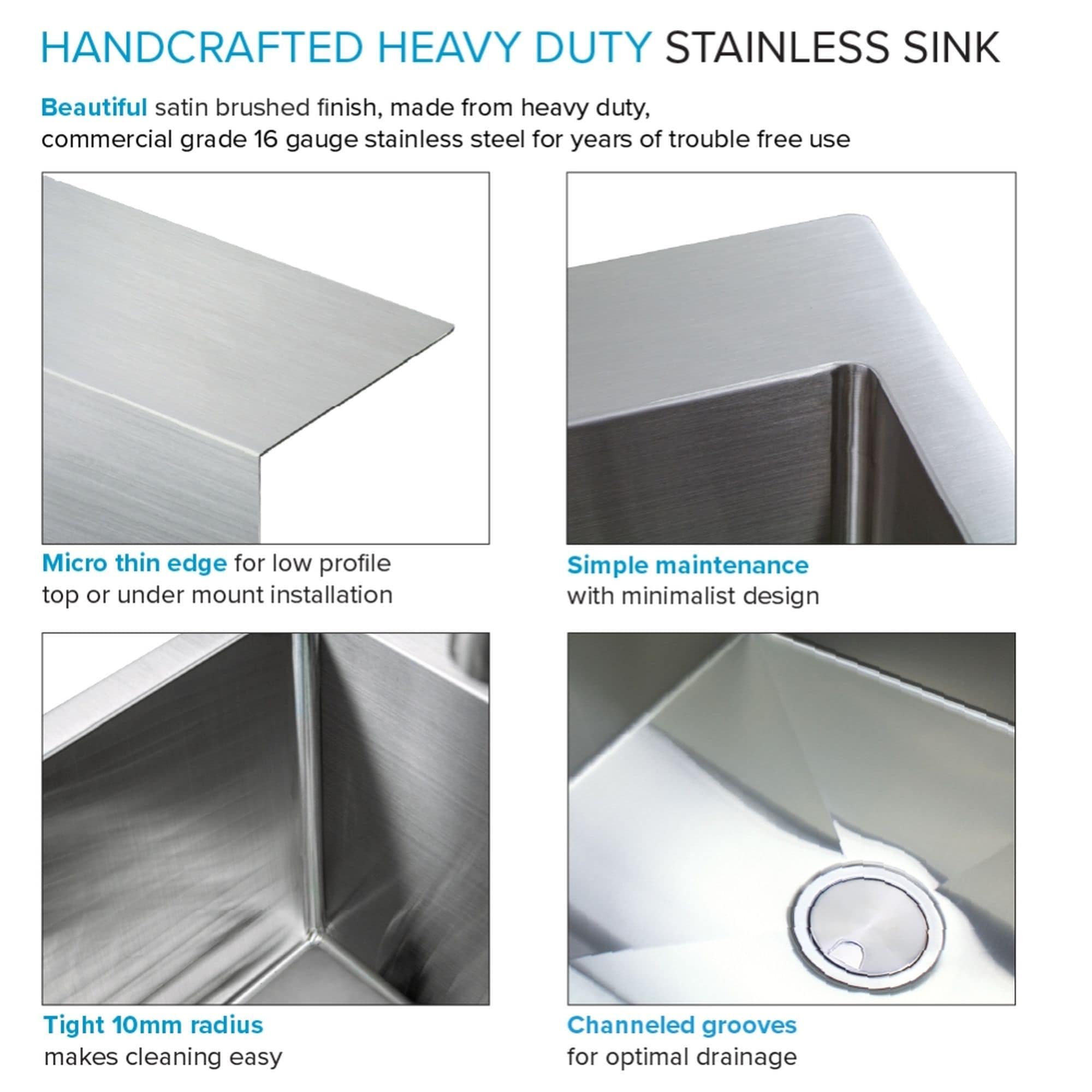 Transolid 22-in x 25-in 1 -Basin Satin Brushed Undermount Laundry sink with Drain