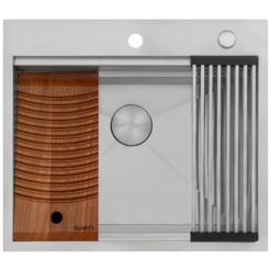 Ruvati 25-in x 22-in 1 -Basin Stainless Steel Drop-in Laundry sink with Drain