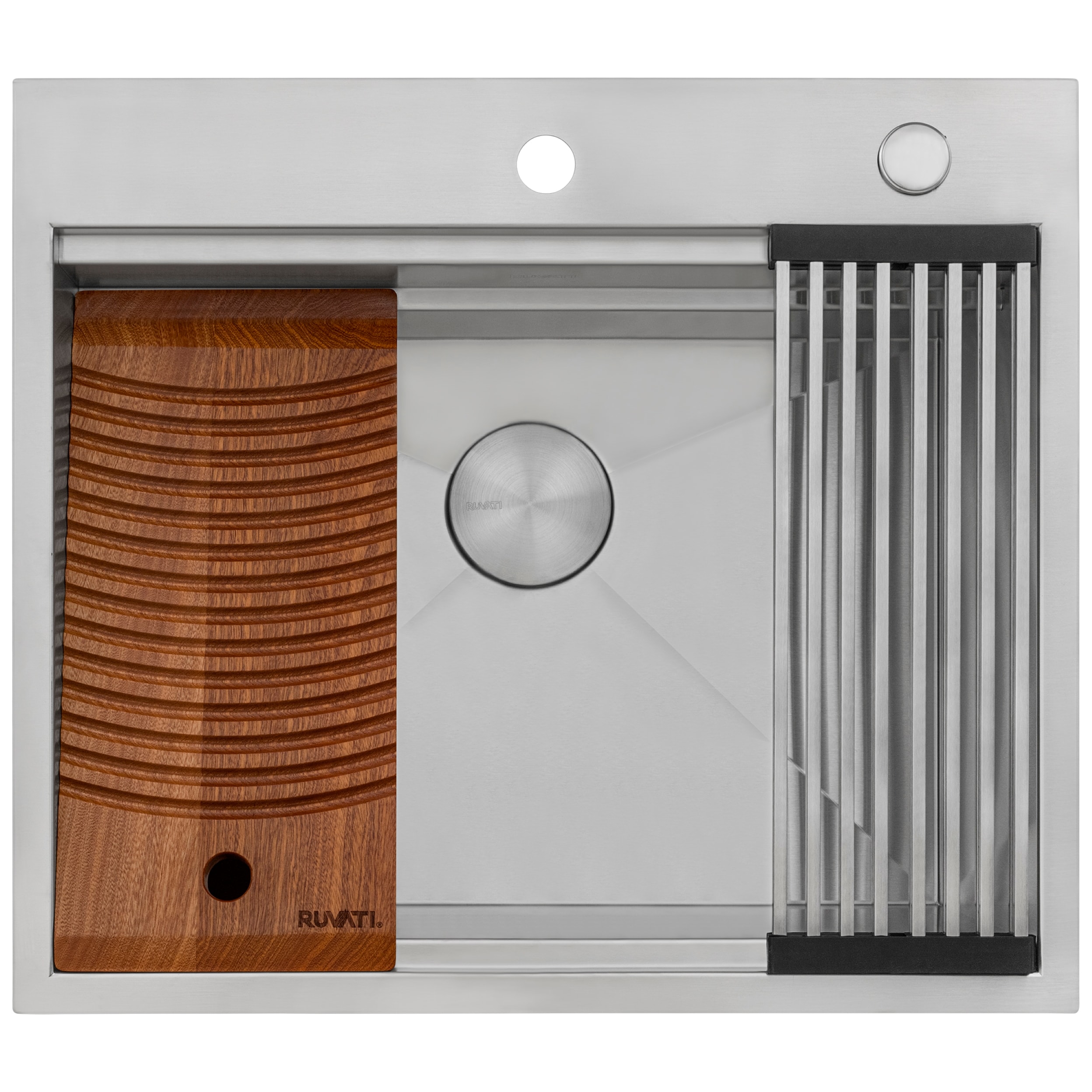 Ruvati 25-in x 22-in 1 -Basin Stainless Steel Drop-in Laundry sink with Drain