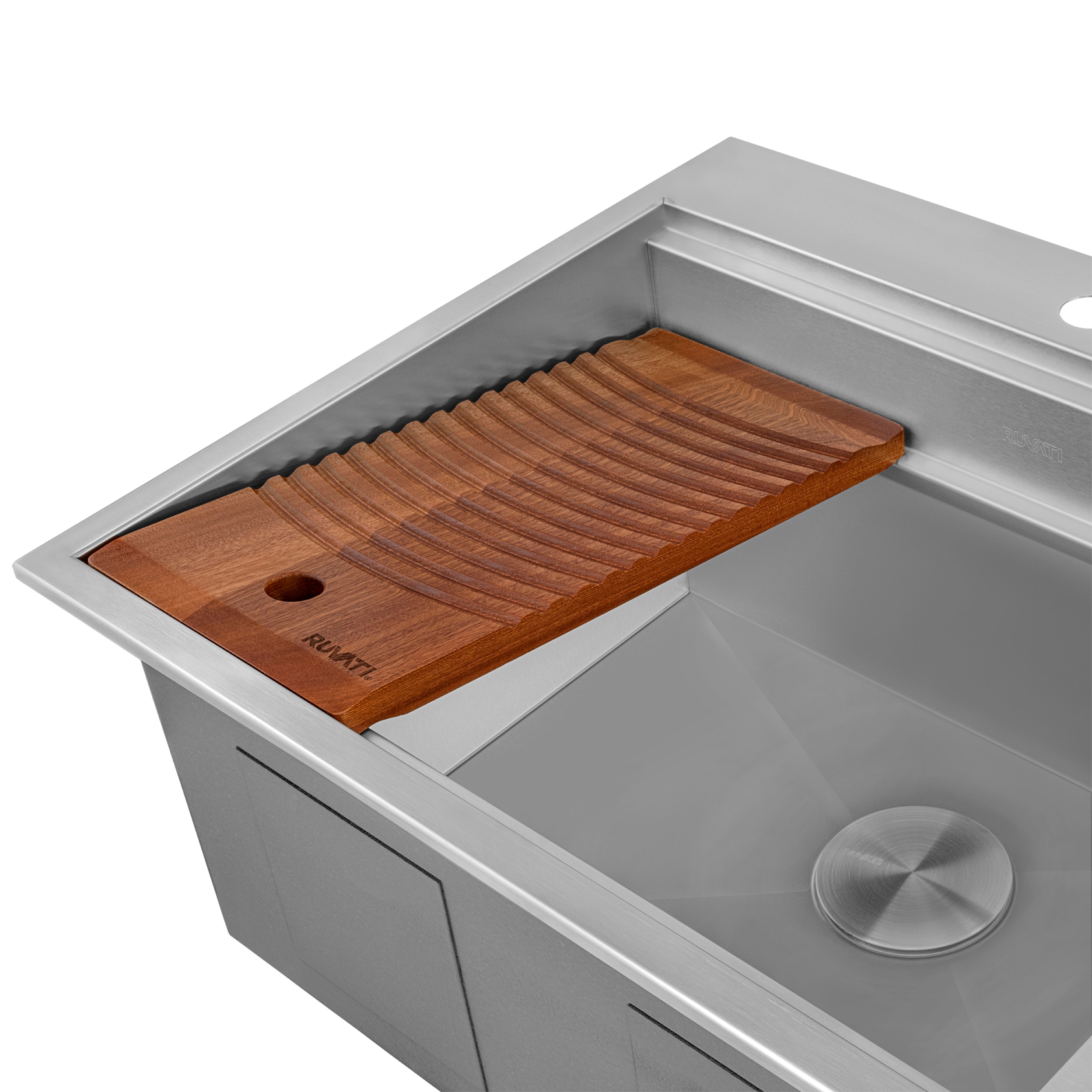 Ruvati 25-in x 22-in 1 -Basin Stainless Steel Drop-in Laundry sink with Drain