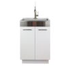 Transolid 20-in x 24-in 1 -Basin White Freestanding Laundry sink with Cabinet with Drain with Faucet