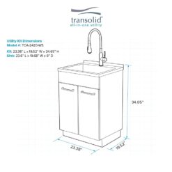 Transolid 20-in x 24-in 1 -Basin White Freestanding Laundry sink with Cabinet with Drain with Faucet