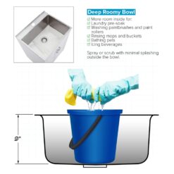 Transolid 20-in x 24-in 1 -Basin White Freestanding Laundry sink with Cabinet with Drain with Faucet