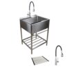 Transolid 25-in x 22-in 1 -Basin Stainless steel Freestanding Laundry sink with Drain with Faucet