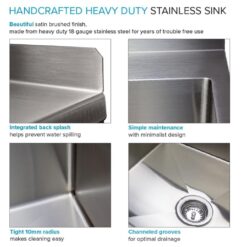Transolid 25-in x 22-in 1 -Basin Stainless steel Freestanding Laundry sink with Drain with Faucet