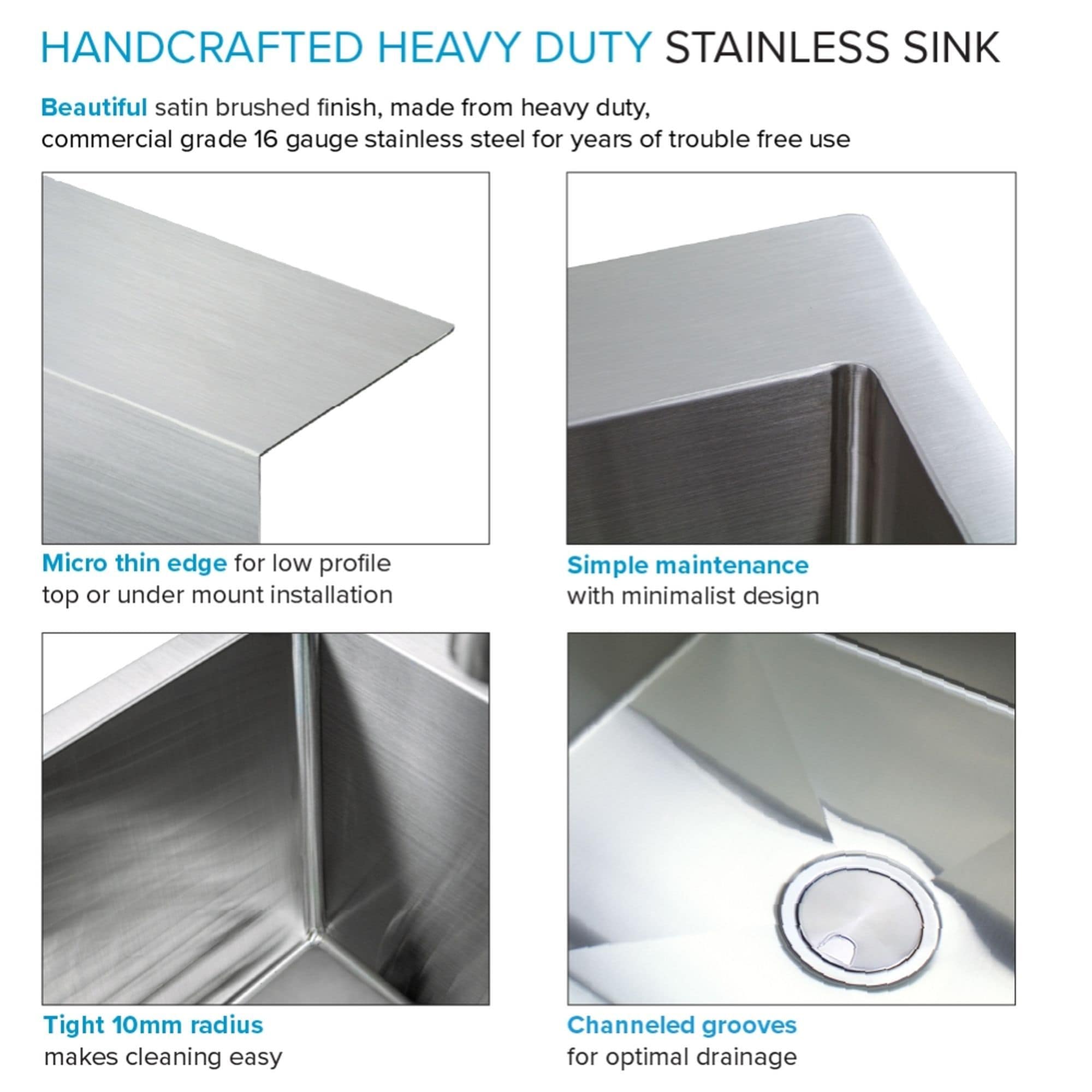 Transolid 22-in x 25-in 1 -Basin Satin Brushed Undermount Laundry sink with Drain with Faucet