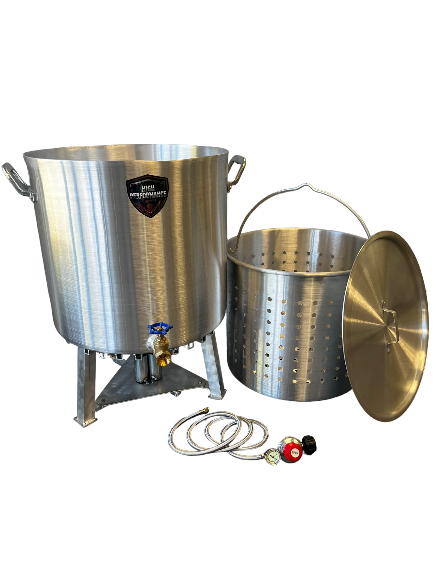 High Performance Cookers 120 Quart 3 -Burner Propane Manual Aluminized steel Boiler
