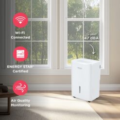 Frigidaire 50 -Pint Large Room Dehumidifier For Basements , Crawlspaces , ENERGY STAR Certified White
