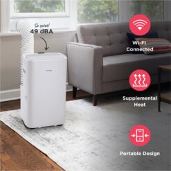Frigidaire 10000 BTU DOE 115-Volt Vented Medium Room Smart Portable Air Conditioner with Heater,