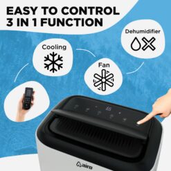 AIRO COMFORT 14000 BTU Portable Air Conditioner A/C with Dehumidifier and Remote DIY Window Kit