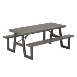 LIFETIME PRODUCTS 72-in Brown Plastic Rectangle Folding Picnic Table