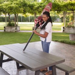 LIFETIME PRODUCTS 72-in Brown Plastic Rectangle Folding Picnic Table