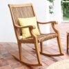 Cambridge Casual Mosko Natural Teak Wood Frame Rocking Chair with Slat Seat