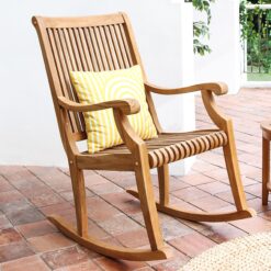 Cambridge Casual Mosko Natural Teak Wood Frame Rocking Chair with Slat Seat