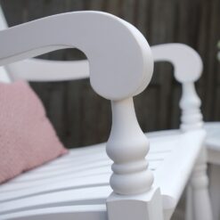Cambridge Casual Bonn White Mahogany Wood Frame Rocking Chair with Slat Seat