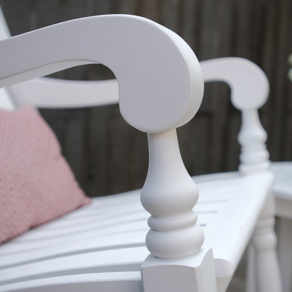 Cambridge Casual Bonn White Mahogany Wood Frame Rocking Chair with Slat Seat