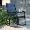 Cambridge Casual Bonn Black Wood Frame Rocking Chair with Slat Seat