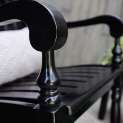 Cambridge Casual Bonn Black Wood Frame Rocking Chair with Slat Seat