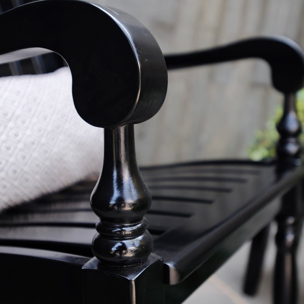 Cambridge Casual Bonn Black Wood Frame Rocking Chair with Slat Seat