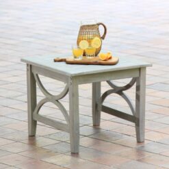 Cambridge Casual Chester Teak Wood Square Outdoor End Table 22-in W x 22-in L