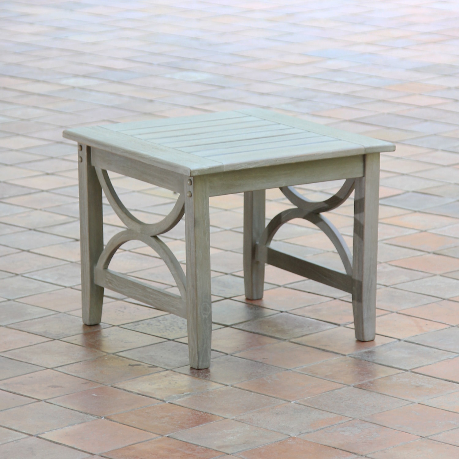 Cambridge Casual Chester Teak Wood Square Outdoor End Table 22-in W x 22-in L