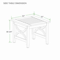 Cambridge Casual Chester Teak Wood Square Outdoor End Table 22-in W x 22-in L