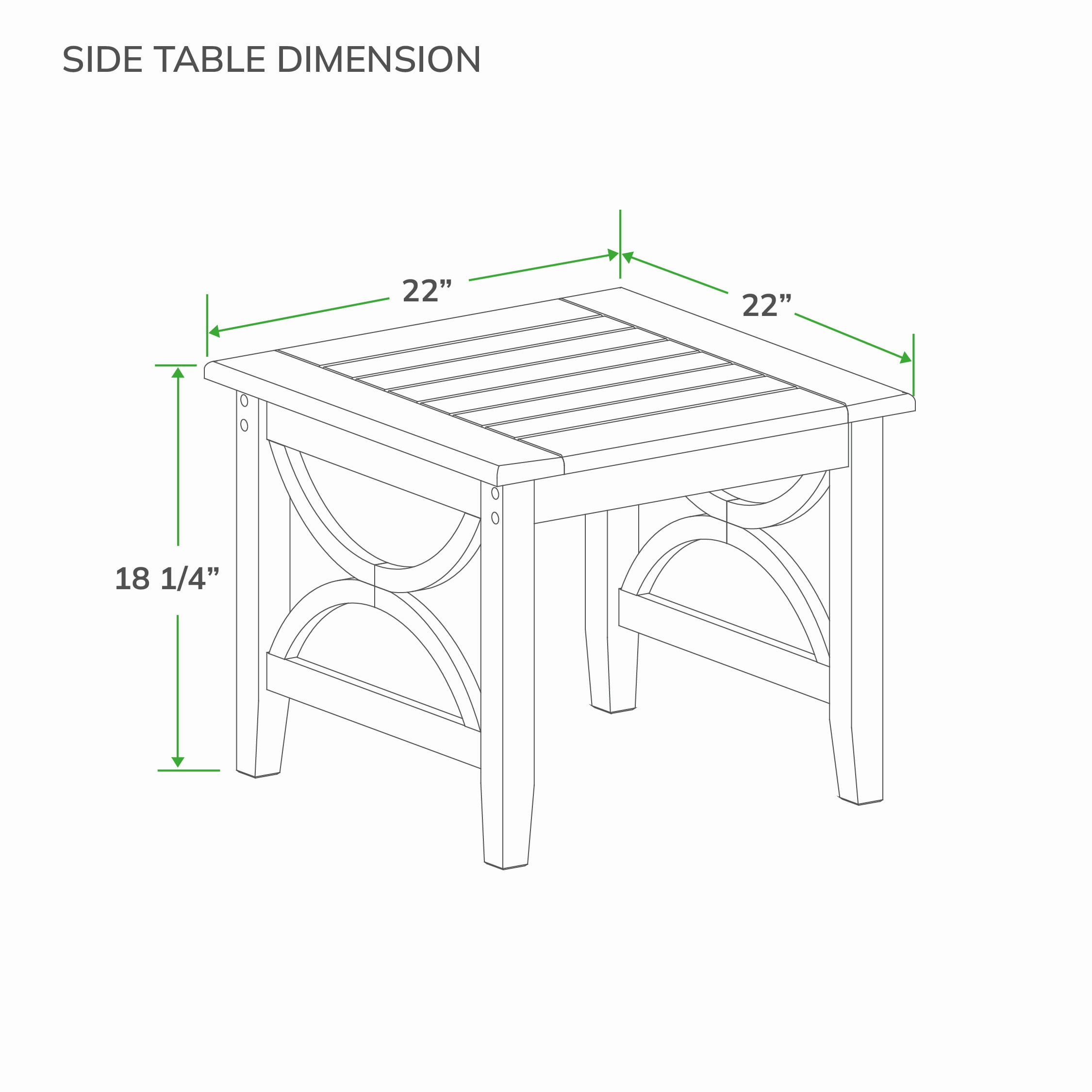 Cambridge Casual Chester Teak Wood Square Outdoor End Table 22-in W x 22-in L