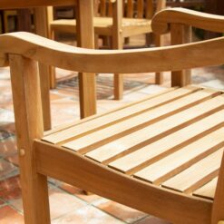 Cambridge Casual Colton Natural Teak Wood Frame Stationary Dining Chair with Slat Seat