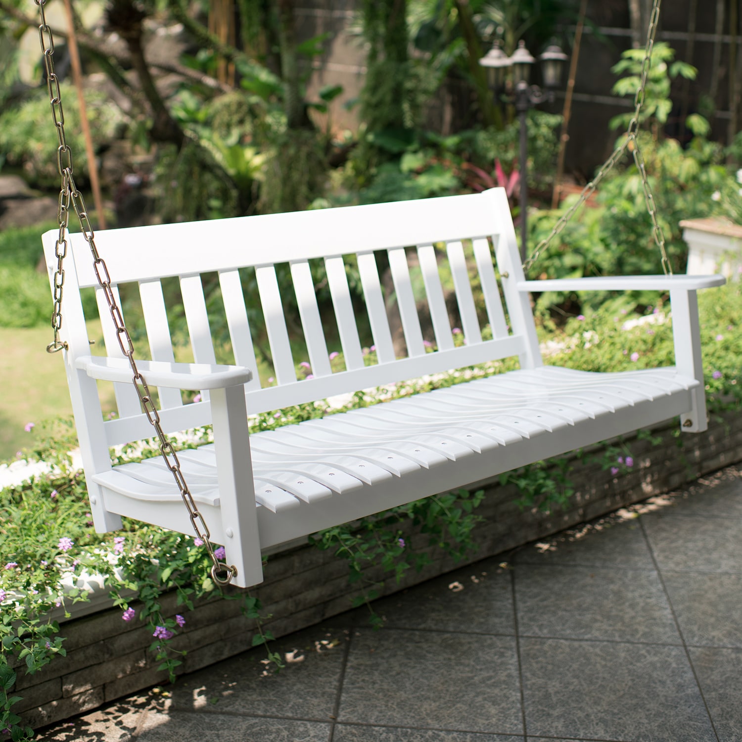 Cambridge Casual Thames 2 -person White Mahogany Wood Outdoor Swing