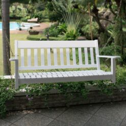 Cambridge Casual Thames 2 -person White Mahogany Wood Outdoor Swing