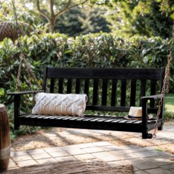 Cambridge Casual Thames 2 -person Black Mahogany Wood Outdoor Swing