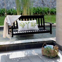 Cambridge Casual Thames 2 -person Black Mahogany Wood Outdoor Swing